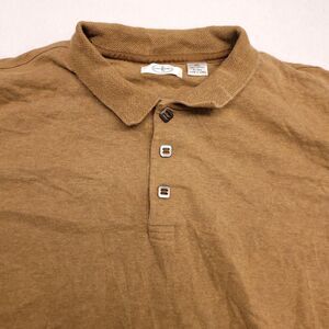Linea Uomo Casual Collared Long Sleeve Polo Shirt Adult Mens Size 2XL Brown